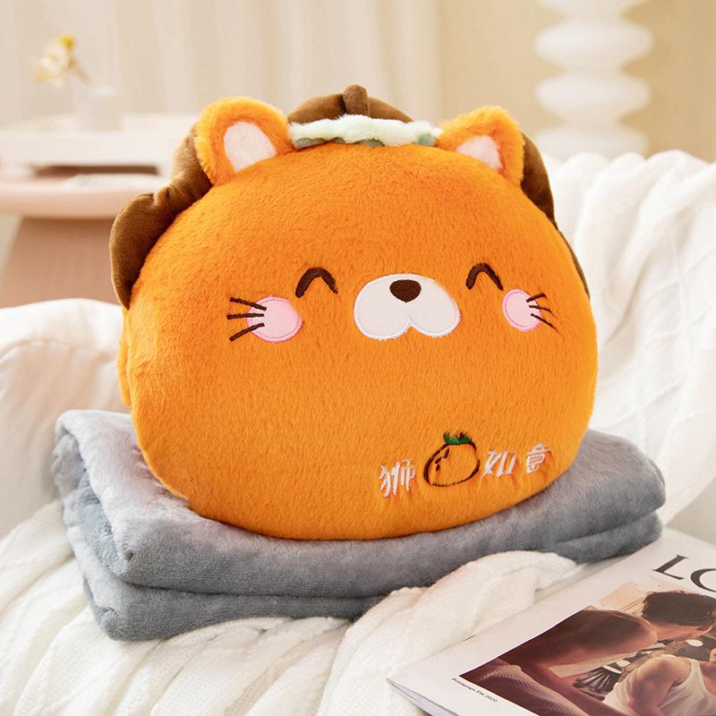 Cute Pig Pig Big Goose Plush Toy Dual-Purpose Pillow Blanket Office Nap Pillow Soft Warm Hand Cover Pillow Small Blanket