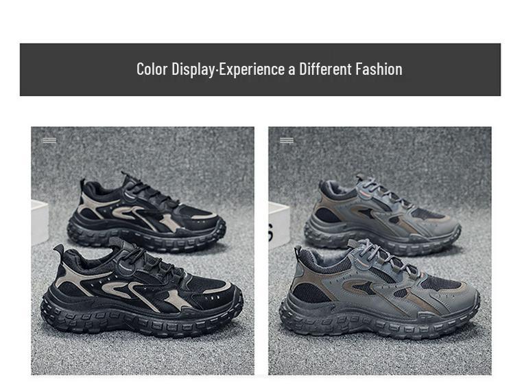 Men’s Breathable Mesh Work Shoes: Spring/Autumn Anti-Slip, Wear-Resistant Construction Sneakers.