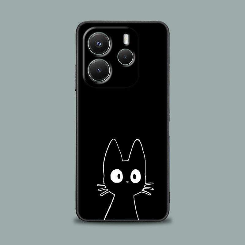 Phone Case for Xiaomi Redmi 15C 14C 12C 13C Redmi Note 15 14 13 12 11 10 Pro Plus 5G 12S Silicone Cover Funny Cute Cat Line Art