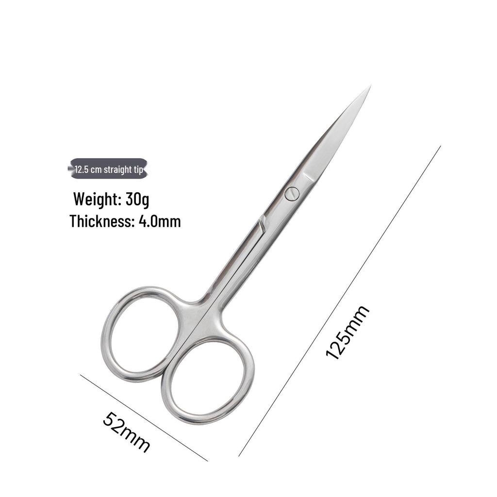 Multi-functional Stainless Steel Beauty Scissors: 10cm/14cm, Straight/Curved Tips, Suitable for Laboratory and Teaching