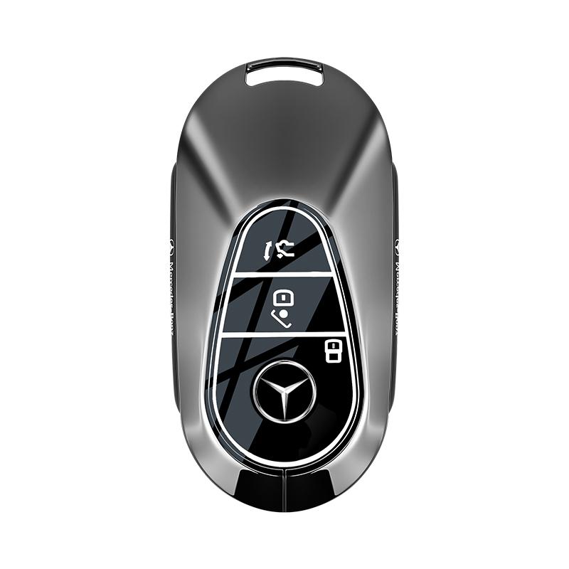 For Mercedes Benz C E S Class W223 W206 C260 C300 S400 S450 S500 Alloy Car Smart Remote Key Case Cover Leather Shell Fob Holder