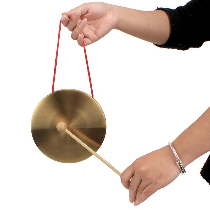 11.5cm/ 4.5inch Hand Copper Gong with Drumstick Mini Slamming Musical Instruments Kid Music Toy