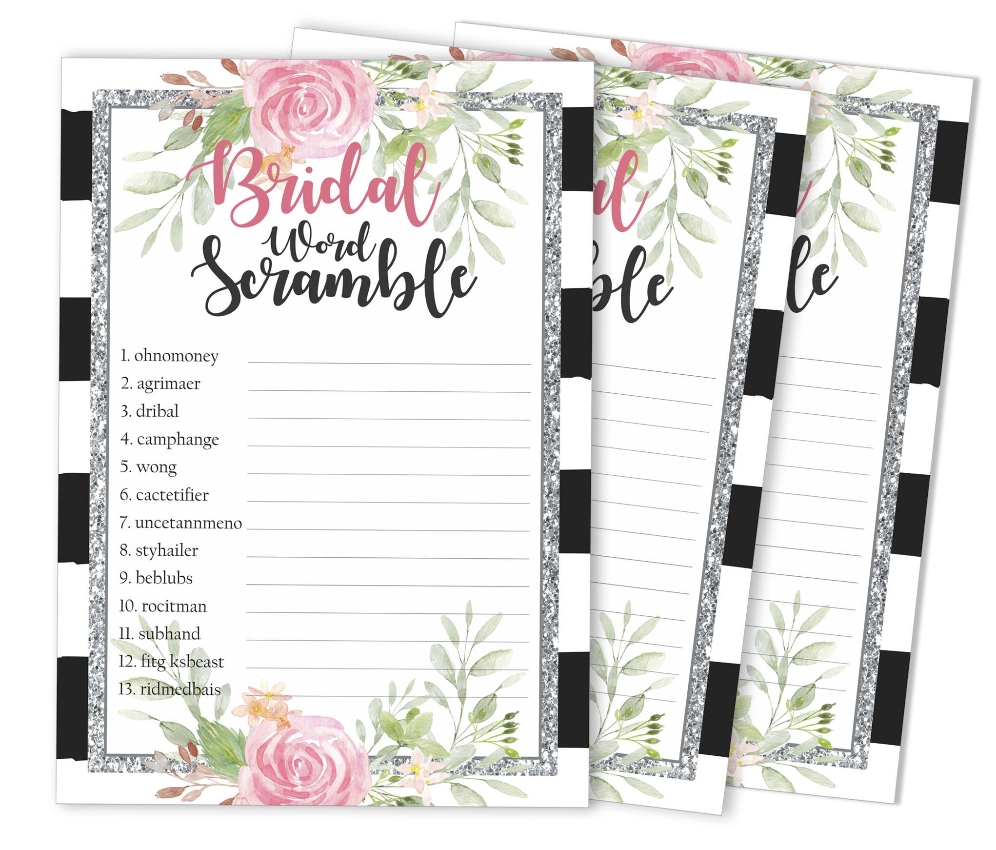 

Inkdotpot 50A КвітковийA БінгоA ГраA КарткиA Для весільного весілля Дівич-вечірка Об’ємний порожній квадрат Заповнити подарунок 5 x 7 Inches білий