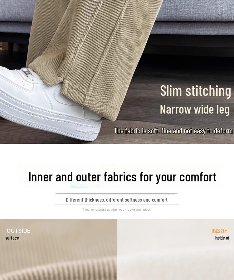 Schlanke Chenille Hose mit hohem Bund im Bananenschnitt - Damen Straight Leg für alle Jahreszeiten