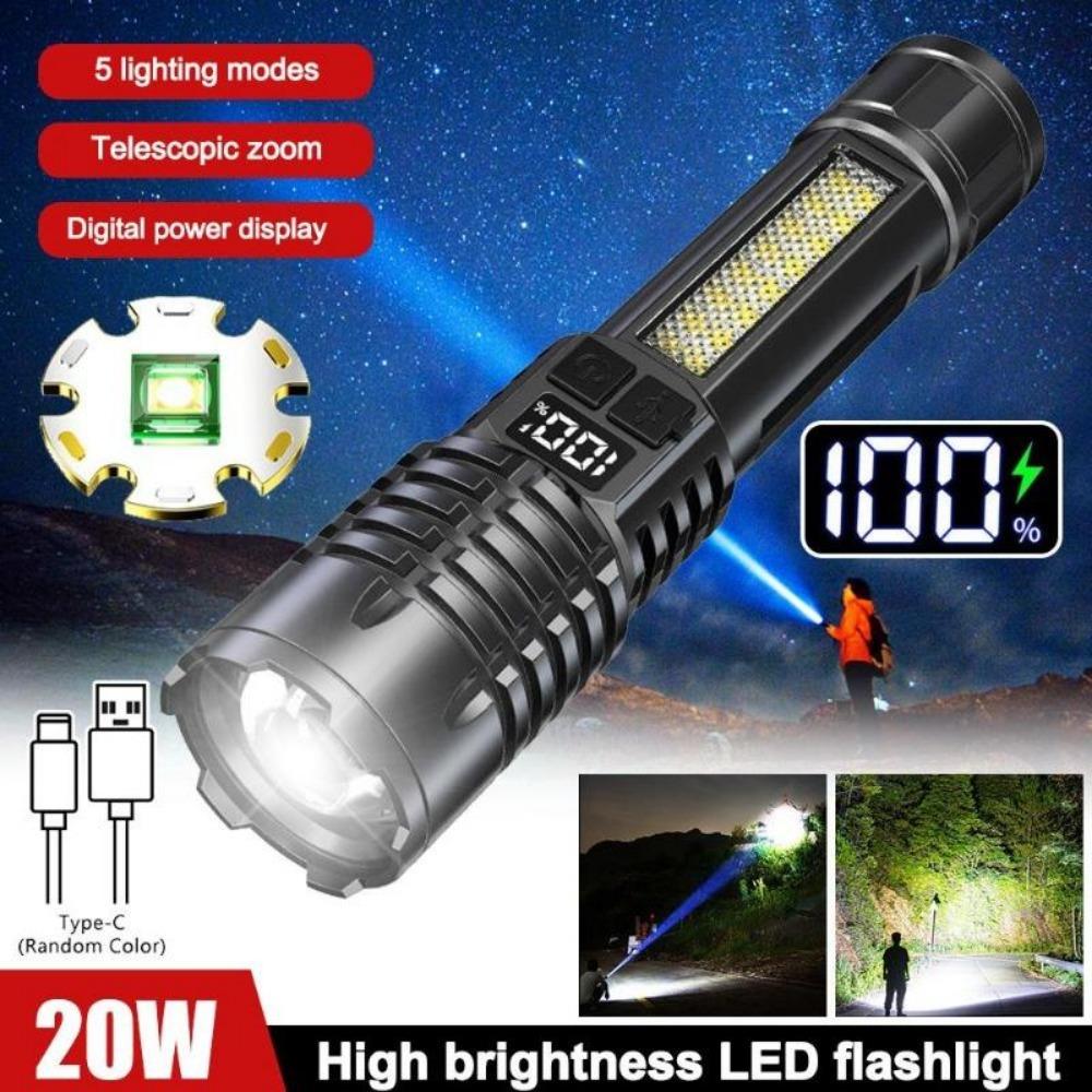 1300LM High Power Flashlight LED Lantern Long Shot Hand Lamp For Camping Most Powerful LED Flashlight USB Rechargeable Torch Light