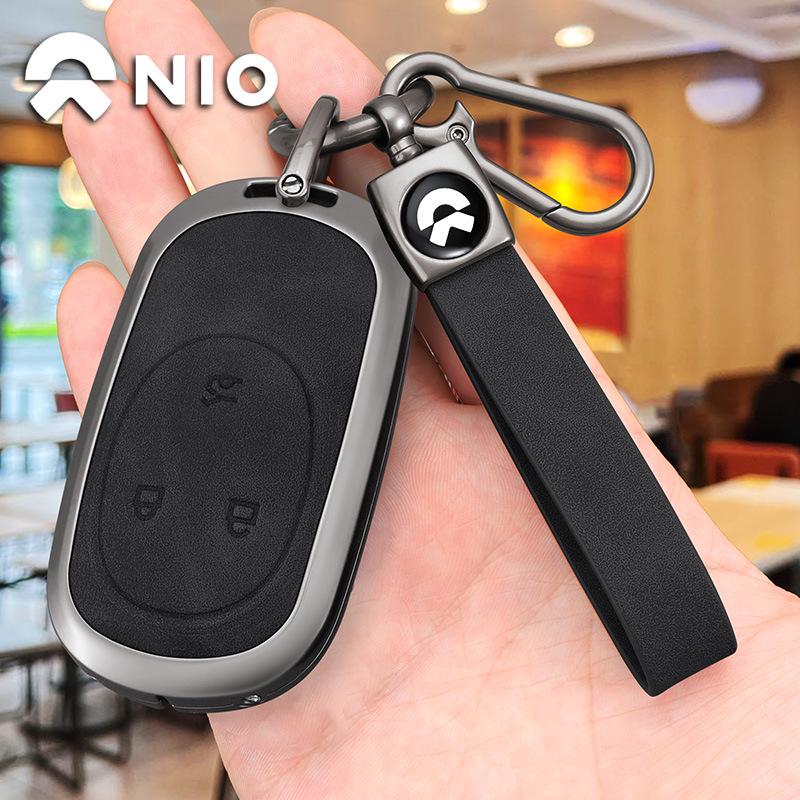 Genuine Leather Car Key Case for Nio ET5, ES6, ET5T, ET7, ES8, EC6, ES7, EC7 (2023 Model)