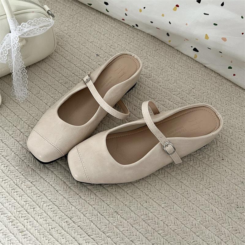 Fashion Summer Women's Cover Toe Mules Slippers Elegant Slip-On Slides Shoes Comfortable Ladies Silvery Footwear