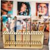 Wooden Frame Watercolor Brush Rack Household Desk Organizer Cosmetic Brushes Shelf  Colored Pencils