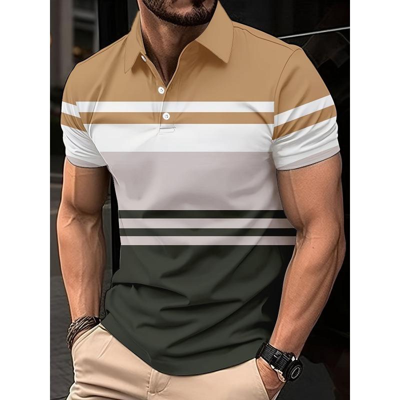 Short Sleeve POLO Shirt Button Solid Color Men's Sweatshirt