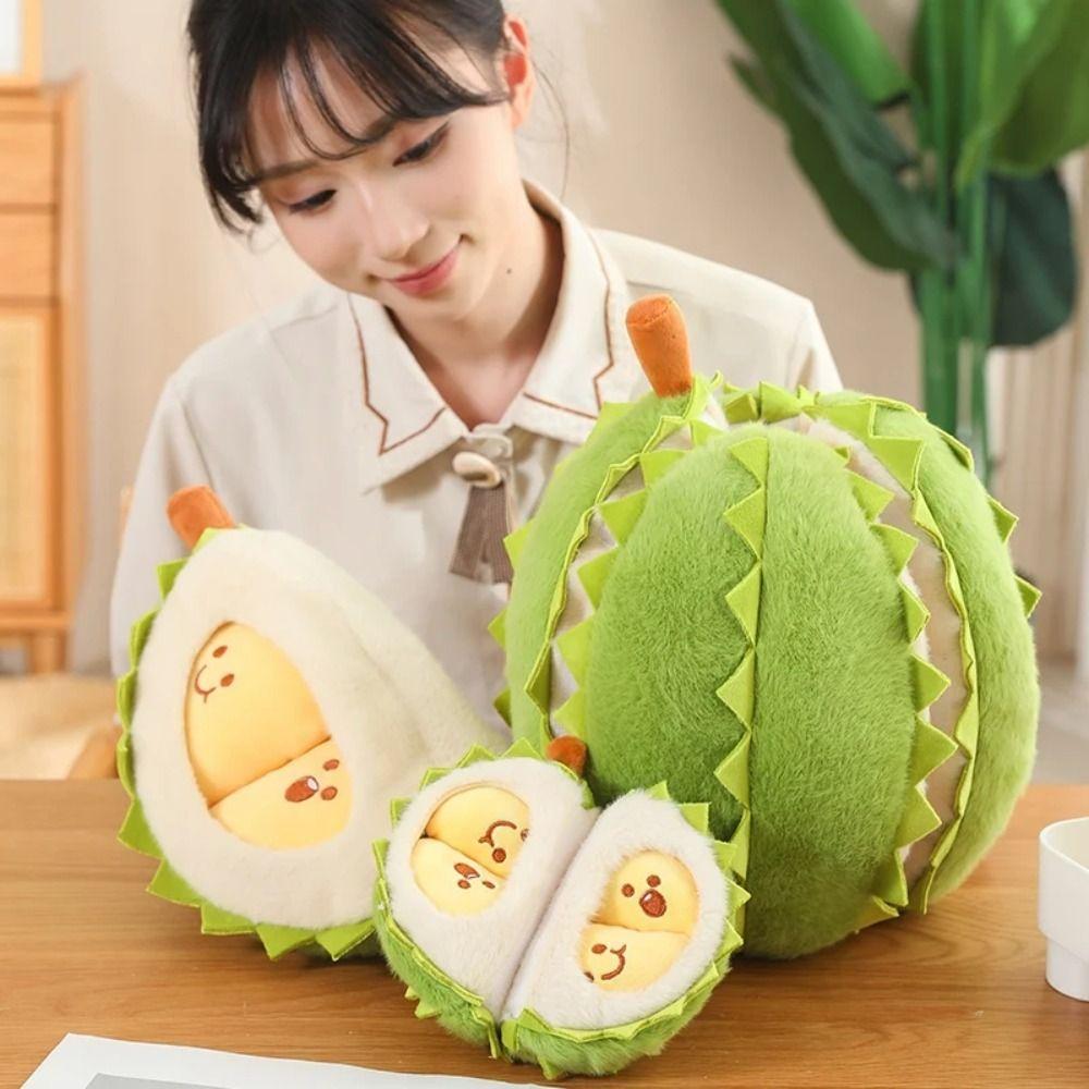 Detachable Fruit Durian Plush Pillow Collection Peeling Durian Plush Doll  Kids Holiday Gifts