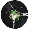 Funny Peeking Frog Zipper Polyester Spare Tire Cover Weatherproof Universal RV SUV Camper Wheel Protector