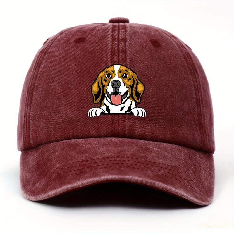 Beagle Dog Peeking Graphic Baseball Cap Unisex Casual Polyester Adjustable Sun Protection Hat