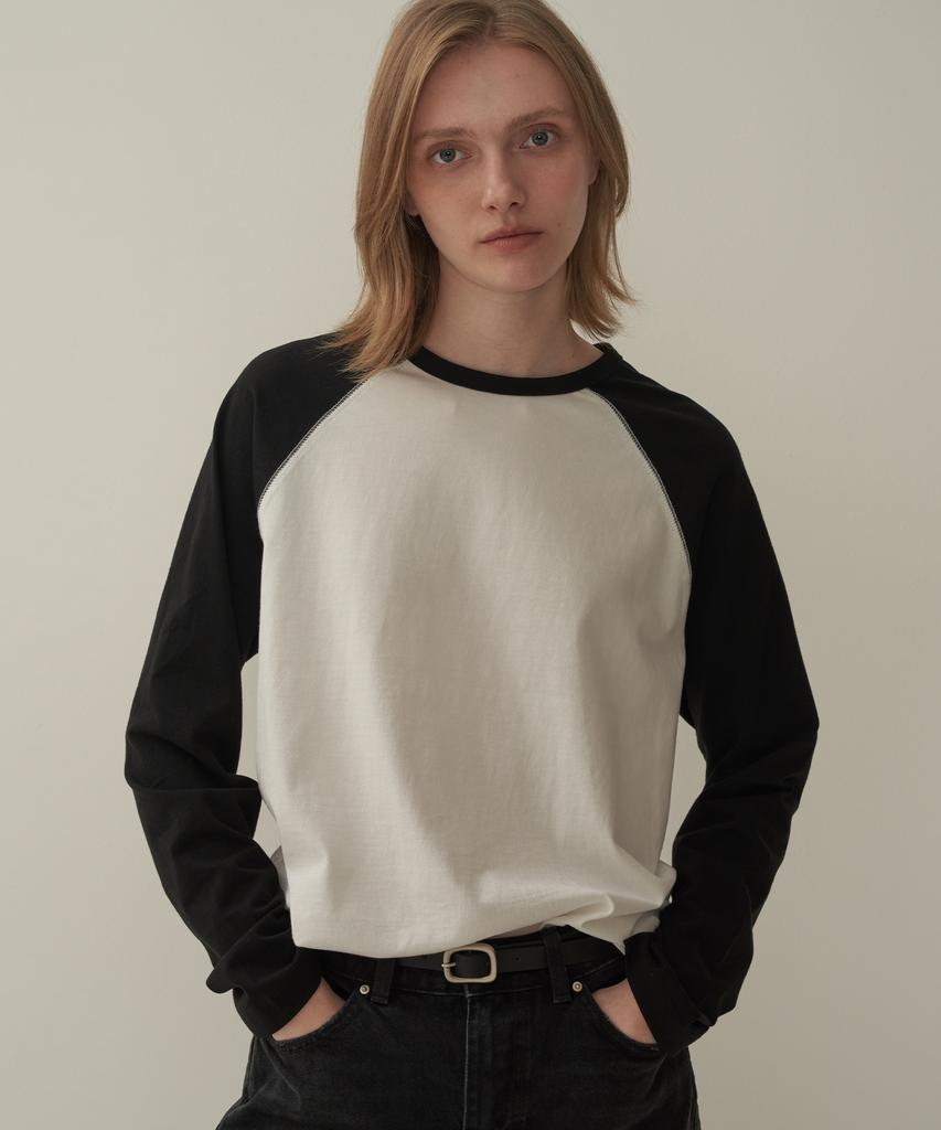 MOTT Raglan Stitch T-Shirt - Black White