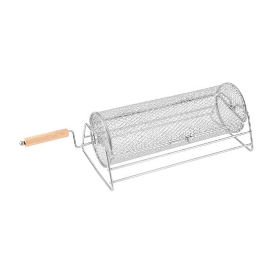 

Rolling Grill Basket with Detachable Handle, 360-degree Rolling Cage for Outdoor Camping Picnic Party, Stainless Steel Mesh Grilling Accessories