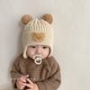 1pc Winter Baby Beanie Cap Cartoon Bear Ear Protection Knitted Hat For Toddler Boys Girls