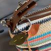 Striped Straw Baguette Small Bag Portable Messenger Women's Bag