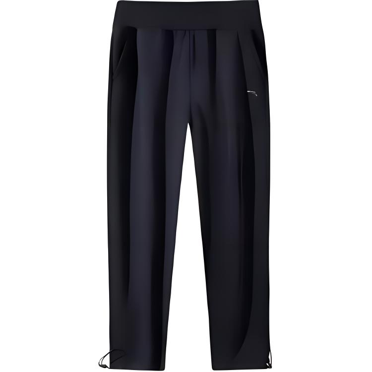 

Anta Training Series Casual Simple Solid Color Straight Loose Knit Sports Pants Women bottoms Black 162447325S-5 M