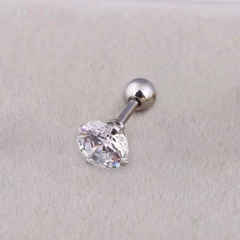 Titanium Steel Zircon Ear Studs Korean Girls Men's Diamond Earrings Fashion Ear Bone Studs