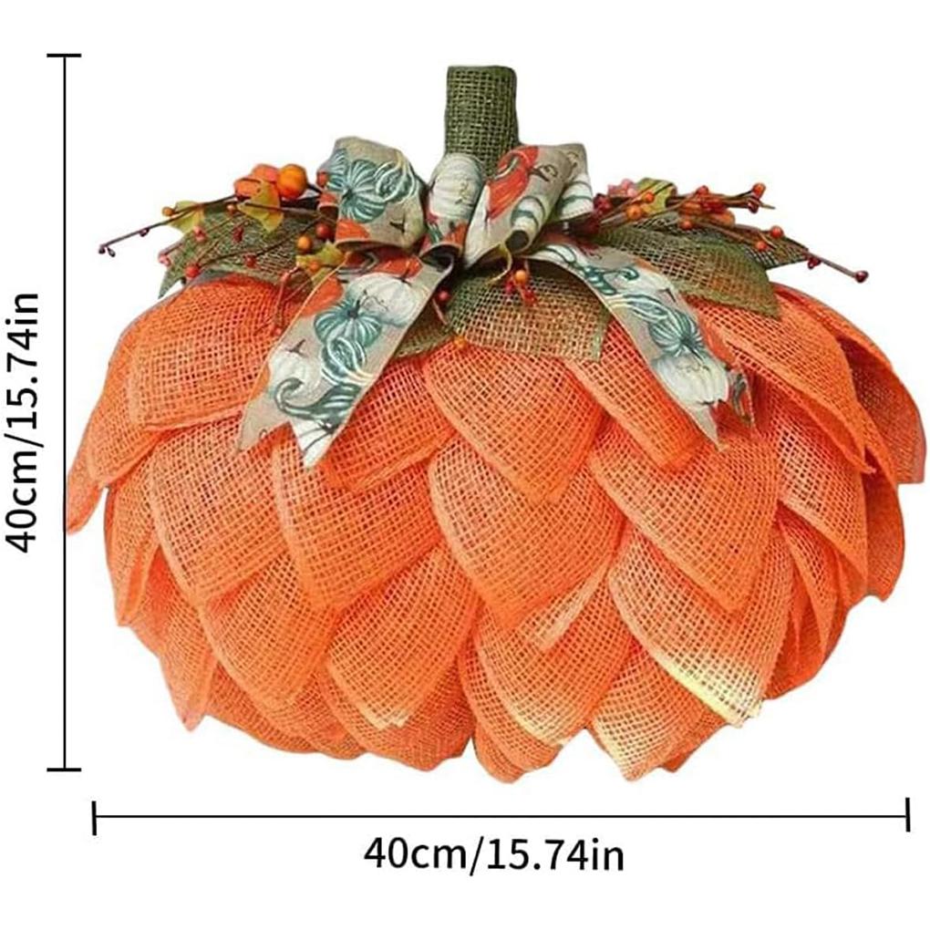 2025 Pumpkin Simulation Halloween Wreath Autumn Cushaw Garden Decoration Props, Halloween Creative Wall Decorations 40*40cm