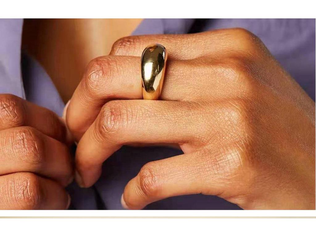 Übertriebener Retro-Modeschmuck Glatter Bogen Titanstahlring – Europäischer & Amerikanischer Stil Damenschmuck.