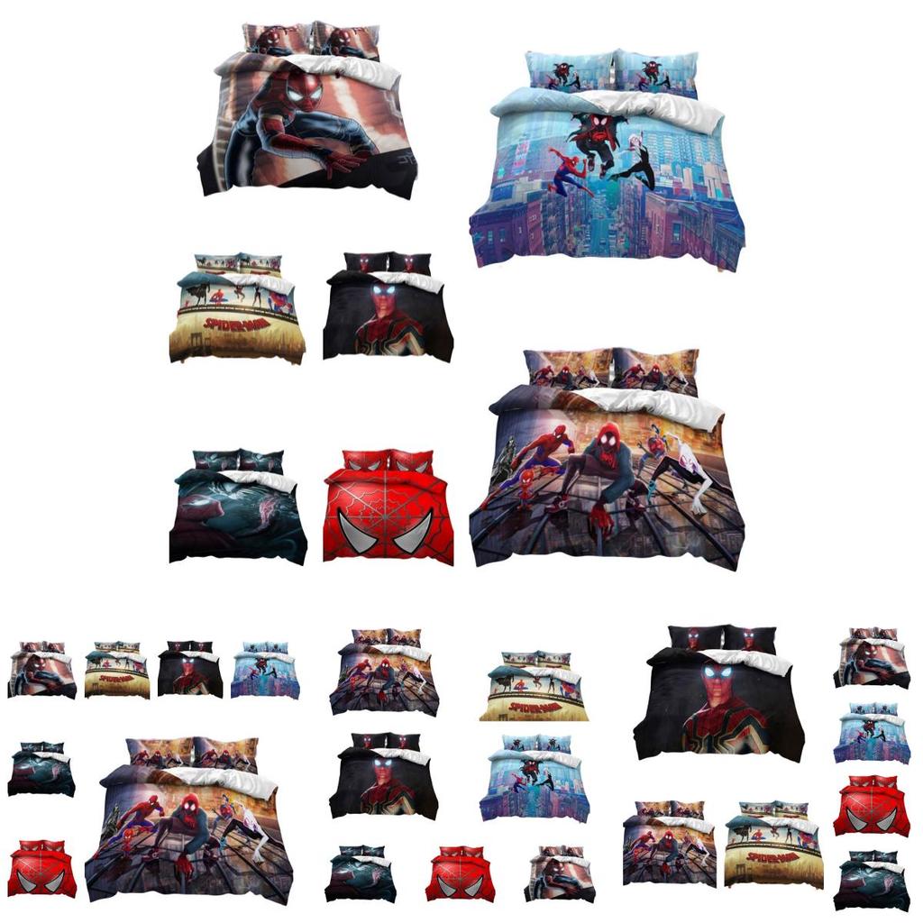 Spiderman Football Pattern Bedding Set 3-piece Bed Set For Students