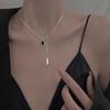 Elegant Black Square Pendant Necklace - 2022 Women's High-End Design Collarbone Chain