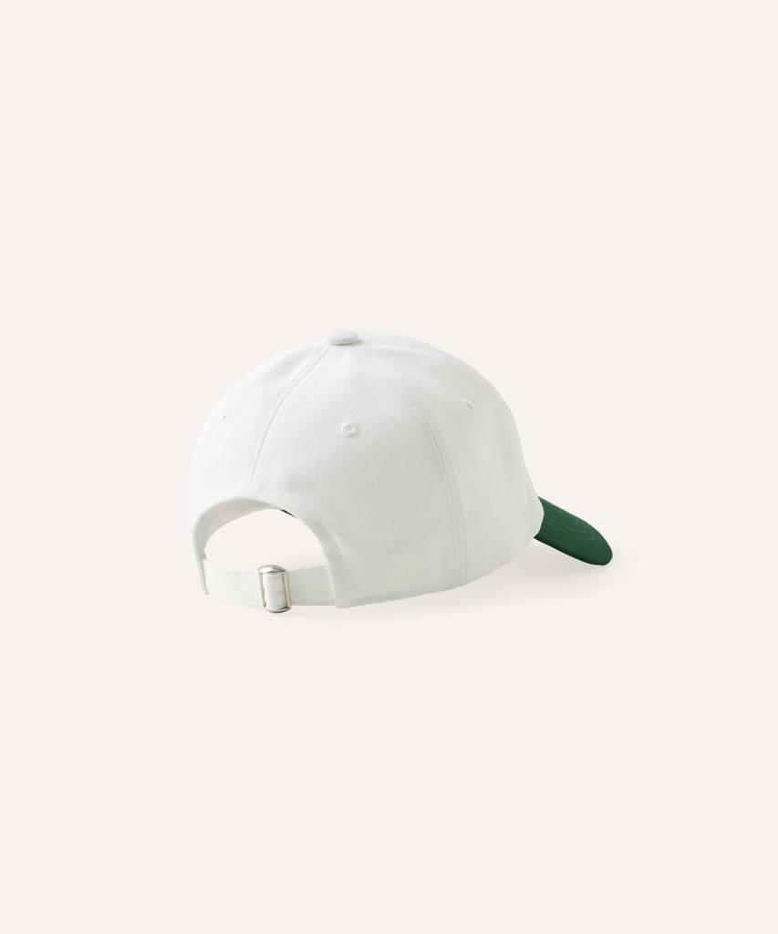 Bibeleude Embroidered Cotton Two-Tone Ball Cap 002 White & Green