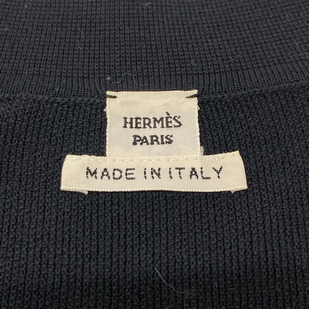 HERMES Genuine Japanese Stitch Design Serie Button 1B Long tops 34 Dark navyUsed