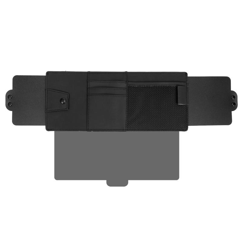 Car Sun Visor Extension Driver Sun Blocker UV Sunlight Extender Leather Sunshade Card Ticket Pen Storage Sunglasses Clip Holder