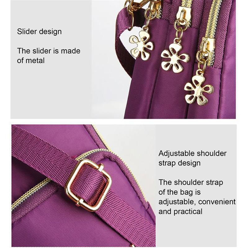 Wasserdichte Nylon Damen Crossbody Handy Schultertasche Kleine Tasche Gürtel Geldbörse