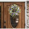 Purpler Flower Wreath Artificial Summer Wreath for Front Door Farmhouse Wedding Garden Indoor and Outdoor Decorations