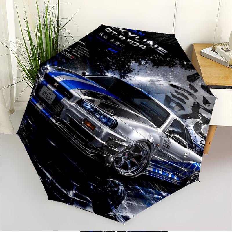 Skyline GT Print Automatic Open Close Umbrella, Portable Foldable Umbrella, for Outdoor Commute Camping Trip, Ideal Birthday Gift