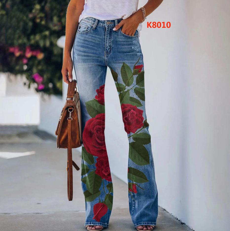 2023 Women's Plus Size Casual Faux Denim Pants - European & American Fashion