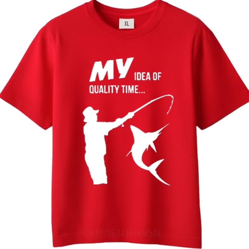 

Tshirts for men Relaxed Fit Boys O Neck tshirt Plus Size My Idea Of Quality Time Fishing Shark Hiphop For man Tshirt S