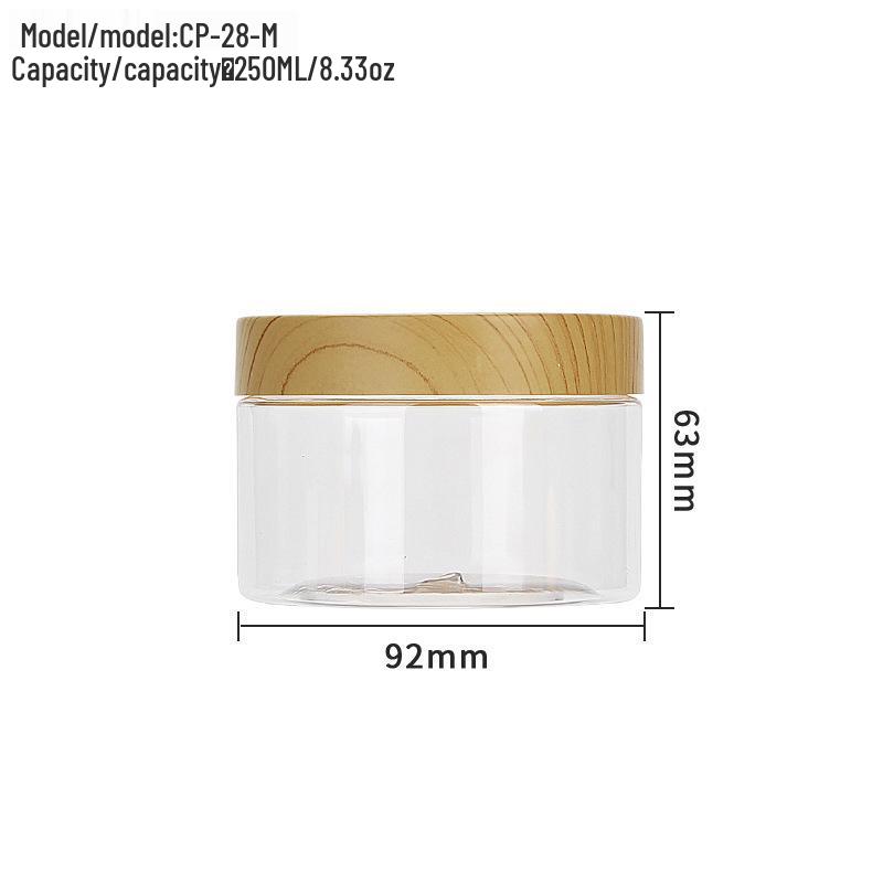 Transparent Sealed Kitchen Storage Jar with Wood Grain Lid for Cereal, Dried Fruit, and Nuts