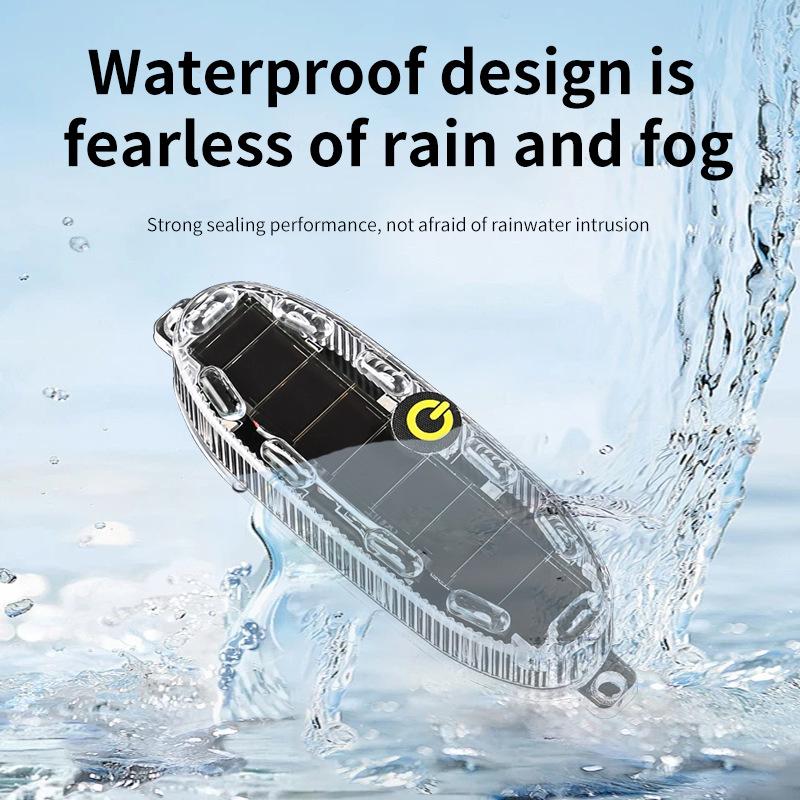 2 Pcs Solar Car Warning Light Waterproof Adhesive Car Warning Light Led Car Flash Light Solar Car Night Light Auto Accessories