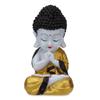 Polyresin Buddha Idol Decorative Showpiece Little Baby Monk Buddha, (Golden with Border)