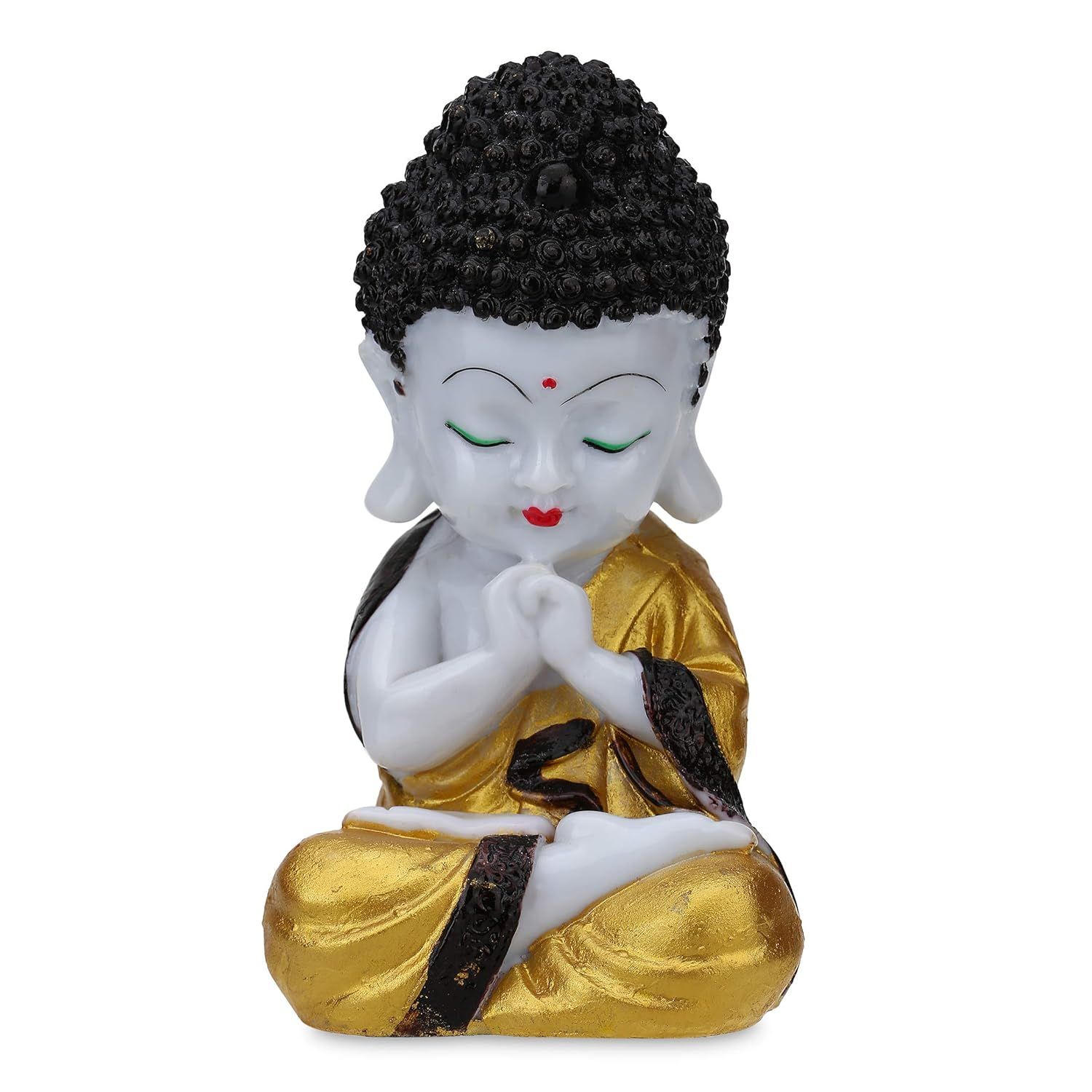 

Полирезиновая статуэтка Будды Декоративная фигурка Маленький Будда-монах, (Золотой с каймой)