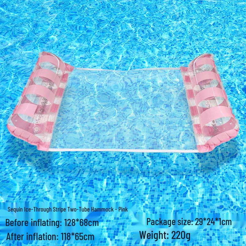 Tumbona Flotante Inflable Plegable Transfronteriza con Respaldo y Malla