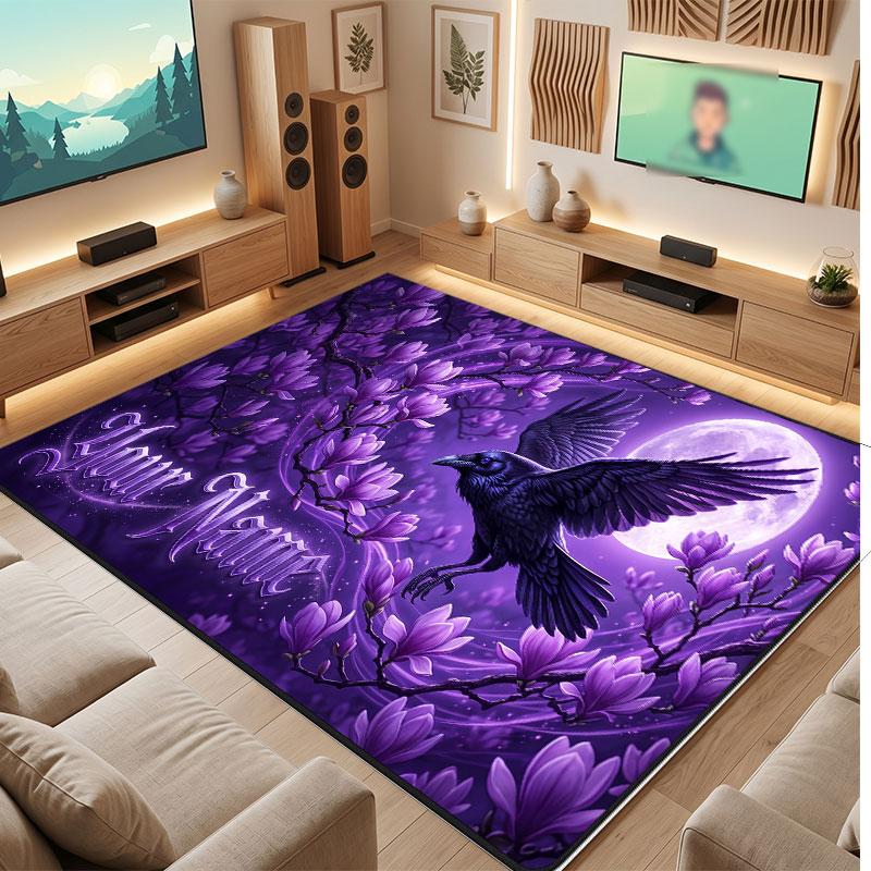 Space Cosmic Theme Crystal Velvet Floor Rug Personalized Custom Name Text Warm Carpet Home Decoration