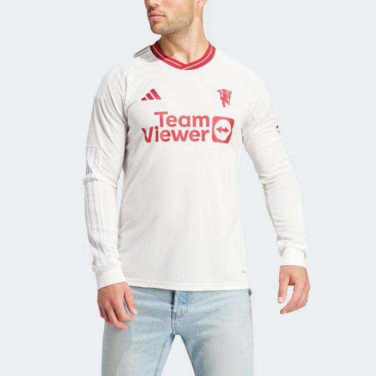 Adidas Manchester United 23/24 Long Sleeve Third Jersey With Letter Print Men Jersey White IP1745