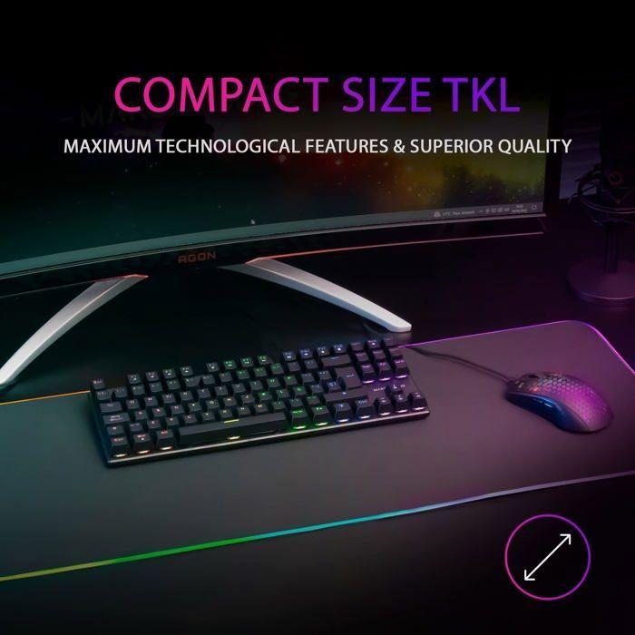 Clavier d'ordinateur - marsgaming - mk80brit - mécanique - rgb - compact tkl