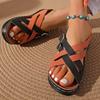 Large Size Color Matching Slippers Women's New Fish Mouth Thick Bottom Fashion Belt Buckle One-word Cool Slippers