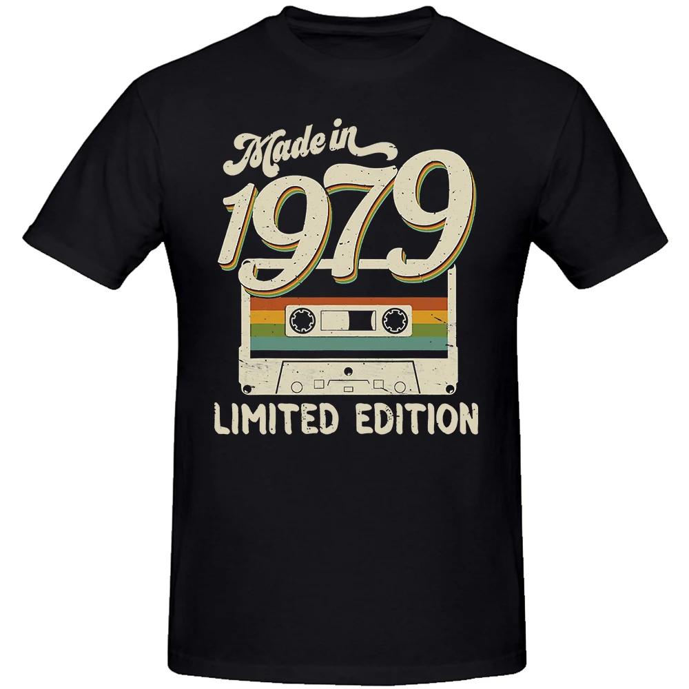 Made in 1979 Limited Edition 45th Birthday Cassette Tape T Shirts Summer Graphic Cotton Streetwear Short Sleeve T-shirt Men