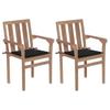 Day and Night - Day and Night Garden Chairs 2 Units with Black Teak Wood Cushions