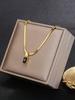 1pc Minimalist Square Cubic Zirconia Pendant Stainless Steel Blade Chain Necklace For Women, Suitable For Daily Wear And Gift