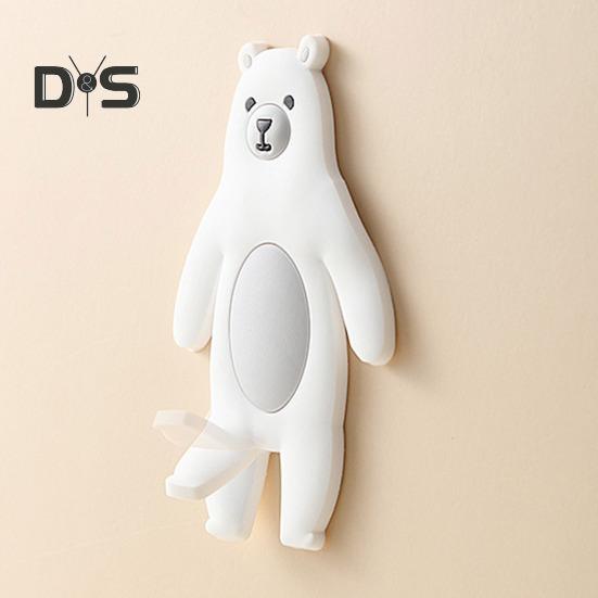 4Pcs Self-Adhesive Wall Hooks Cute Animal Shape Simple Installation Kitchen Bathroom Reusable Seamless Hooks