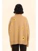 European & American High Neck Jacquard Flower Sweater - Loose Knit for Autumn/Winter.