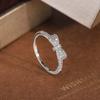 New Exquisite White Zirconia Bow Ring Sweet and Simple Party Birthday Gift 925 Stamp Fashion Jewelry Wedding Ring