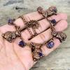 African amethyst rough gemstone necklace electroformed copper adjustable chain necklace rabbit necklace handmade copper jewelry gift for her